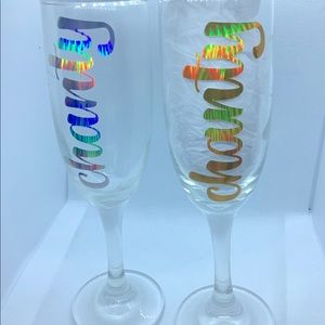 Personalized champagne flute